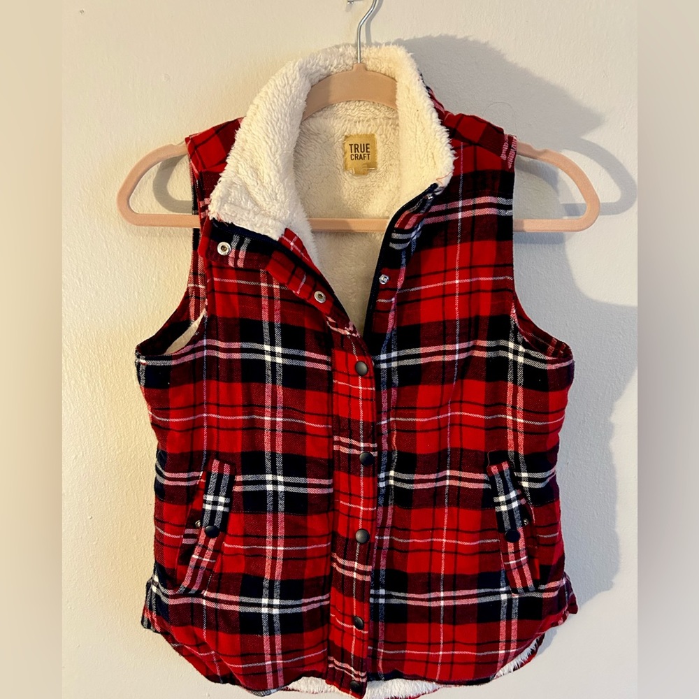 Plaid Cozy Fur Vest